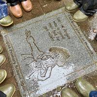 At the memorial, stop and take a look at some of the local history  slabs created by Douglas Primary pupils.