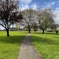 Pass benches in the centre of the park or take a rest. Then continue ahead at the path crossroads, still heading uphill.