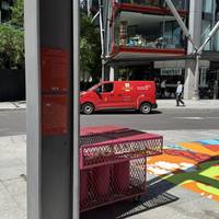 For more information on the floor mural look to your left for the pink interpretation boards.