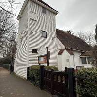 This is the ancient church of St Mary. Now an arts centre as it was cut off from its parish by the construction of the A40 in the 1970s.
