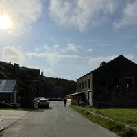 The big shed ahead of you was a former brick-making shed, with bricks manufactured from waste from the nearby slate quarries.