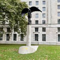 You pass a series of military memorials including one to the Fleet Air Arm.