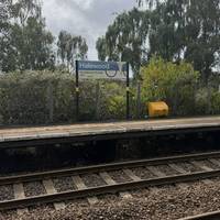 The walk begins at Halewood Station.