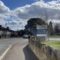 Turn right past the bus stop. You can start the route here - the stop is served by routes 10, 700, OX7 and ST2.
