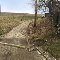 Start of the Ingleborough footpath.  2 and a half miles to the top! 