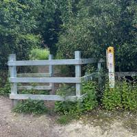Continue through the gate and onto the public footpath