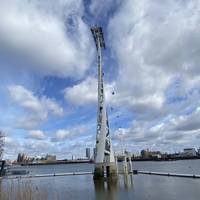 You can take a trip on the cable cars from here and listen to Larry Achiampong’s Sanko-time audio artworks (2020).