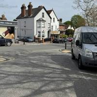 As you come out the station head downhill with the car park to your right. The pavement is flat and has features drop curbs.