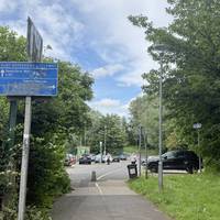 Then head along the path towards the car park and walk through it.