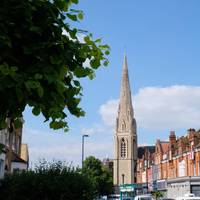 St Andrew’s Church will appear ahead of you as you continue following Brockley Road.
