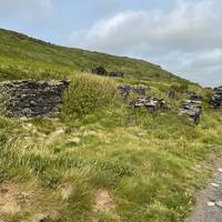 To your right are ruins of houses - these were built for the quarry workers from the slate mining industry.