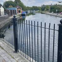 You will arrive at the canal and the swing bridge.  You will cross the swing bridge later on in the route.