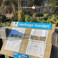 Pause to view the Heritage Gardens ... with plantings that reflect the site's Iron Age history