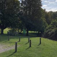 With the visitor centre behind you, head right through here