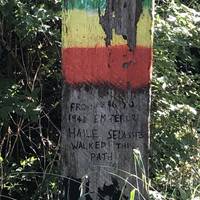 Leave the river path at this point. Where Haile Selassie has walked.  There’s two paths here, the second is less of a step.