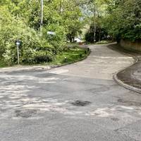 Catch a glimpse of the canal to the left, then take the first road on the right. Stay on the concrete at the start.