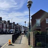 Continue ahead, you’ll soon cross over the Wandle river.