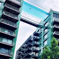 At Embassy Gardens if you look up you’ll find The Sky Pool. This isn’t open to the public but you’ll be able to see the glass bottomed pool.