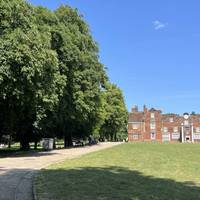 You should see Christchurch Mansion just up ahead.