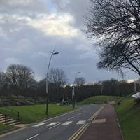 Head down towards Kedleston Rd and cross the road at the crossing. Get some Green space action going on in Markeaton Park.