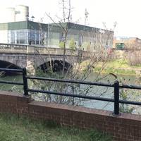 When you reach the London Road Bridge, you will need to cross over the bridge to reach the opposite side of the river. 