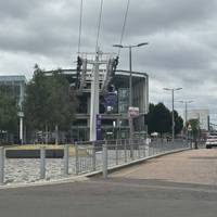 This is a detour walk from the Thames Path via the Cable Car from the Greenwich Peninsula. Head to the cable car station.