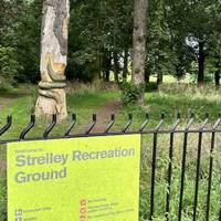 Pass through the metal gates into Strelley Recreation Ground.