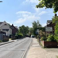 Continue up Ancaster Road, walking on the right hand side.