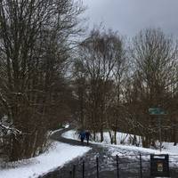 As we head back down the canal we take a left down the Kelvin walkway.