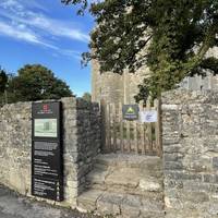 Head into the castle grounds via the gate. Nunney Castle is managed by English Heritage and is free to enter.