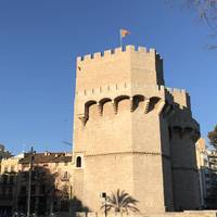 Start at the Torres de Serranos, one of two gates that are the only remains of the old city walls.