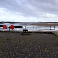 You’ll see a viewing point with picnic benches on your right