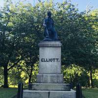 Just inside the park is a monument to Ebenezer Elliot, who owned an iron foundry in Sheffield.