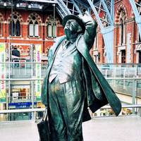 Take a walk around St Pancras Station and admire the architecture. Here’s Sir John Betjeman admiring the station roof.