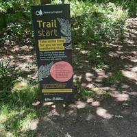 Turn right at the start of the trail.
