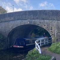 Walk to the end of Tyning Road and then turn left to cross the canal over this bridge