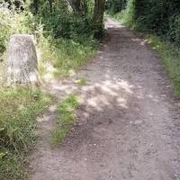 Continue until you pass a trig point just by the left of the path.