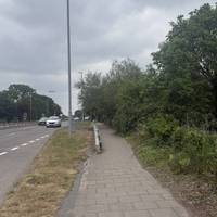 Cross the side road, Girling Way. This is an industrial area and you’ll see people heading to the warehouses and work shops and few walkers.