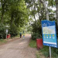 This walk starts at the Tyninghame Beach Car Park, EH42 1XW. Walk past the signs and onto the wide earth path.