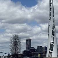 Walk away from the cable car. The art trail continues.