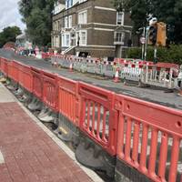 You’ll come out and see a pedestrian crossing ahead. Use this to cross over and walk down Abbey Rd. Once it’s clear continue to the bridge.