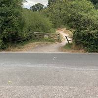 Enter into Mincinglake via the gate opposite the car park