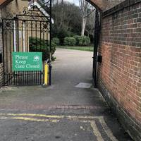 As you head towards Mill Lane you will see a gate. Pass through it. You will now be entering The Grove.