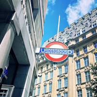 Look out for the elegant old signage above the exits of St James’s Park Station and make your way east across the Zebra crossing.