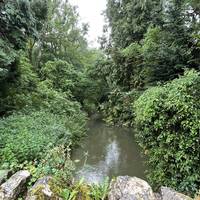 Cross the road bridge across the Mells River