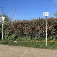 The car park has two disabled parking bays.
