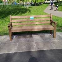 At the bottom of the path is an act of kindness bench.  Stop for a chat if you see anyone sitting on it. Watch out for Kingfishers flying by