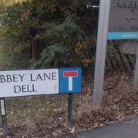Turn right in to
 Abbey Lane Dell