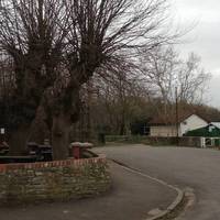 At the Lamplighters Inn turn left and go through gap next to gate into the playing field.