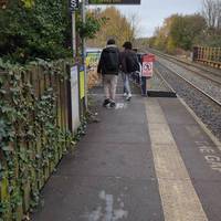 Exit from mills Hill station via the ramp and stairs to reach Oldham Road.